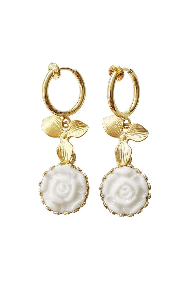 Poporcelain | Moonlight Rose Drop Earrings