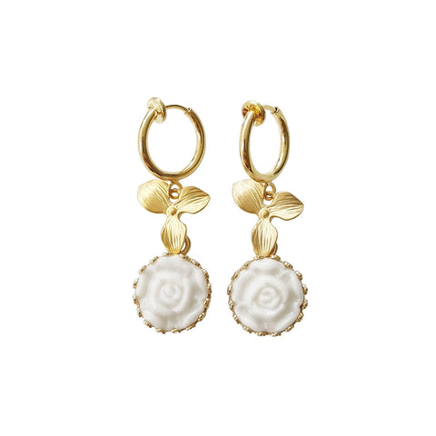 Poporcelain | Moonlight Rose Drop Earrings