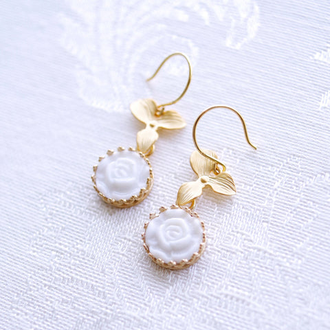 Poporcelain | Moonlight Rose Drop Earrings