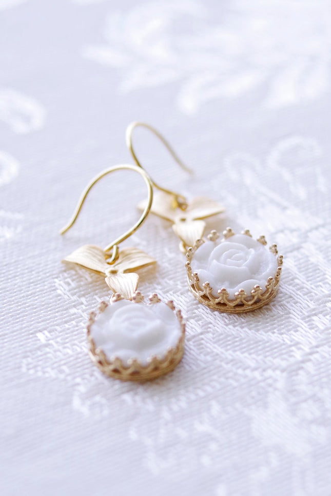Poporcelain | Moonlight Rose Drop Earrings