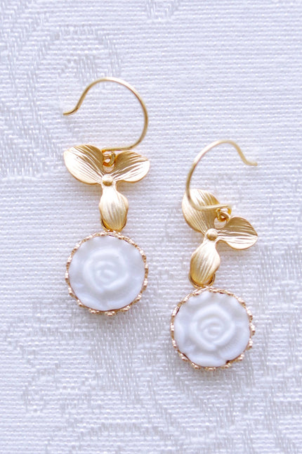 Poporcelain | Moonlight Rose Drop Earrings