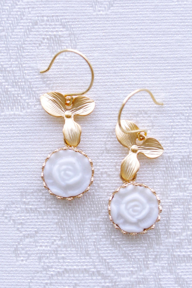 Poporcelain | Moonlight Rose Drop Earrings