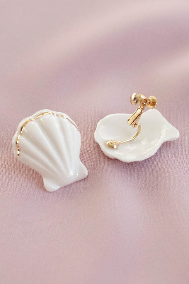 Poporcelain | Kolczyki klipsy muszle Clam