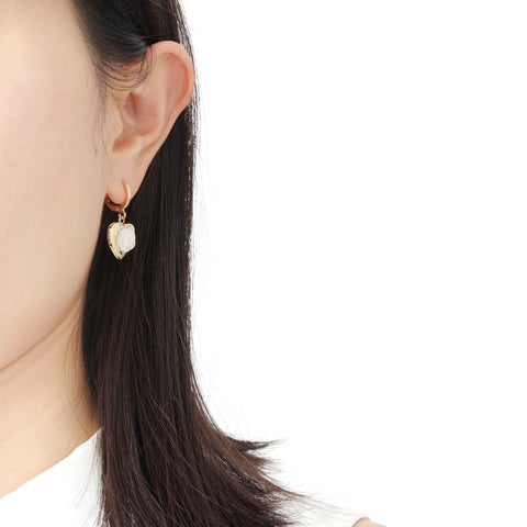 Poporcelain | Camellia Heart Locket Drop Earrings