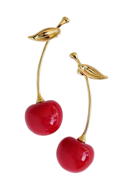 Poporcelain | Red Cherry Drop Earrings