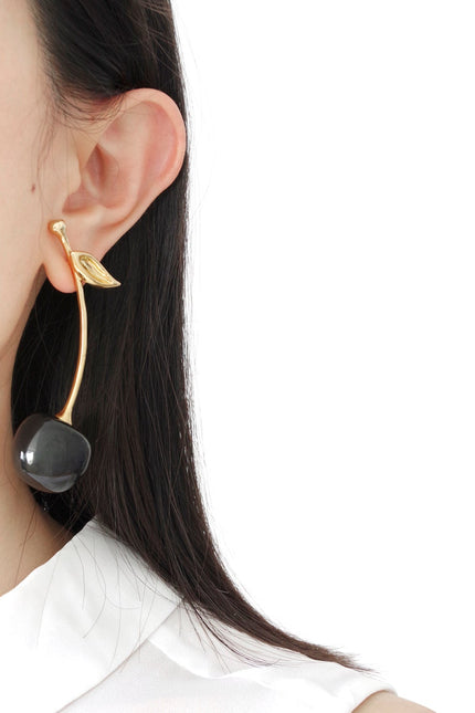 Poporcelain | Black Cherry Drop Earrings