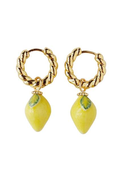 Poporcelain | Lemon Hoop Earrings