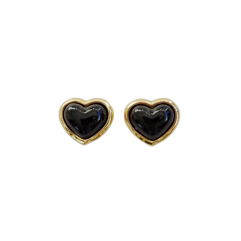Poporcelain | Black Heart Studs