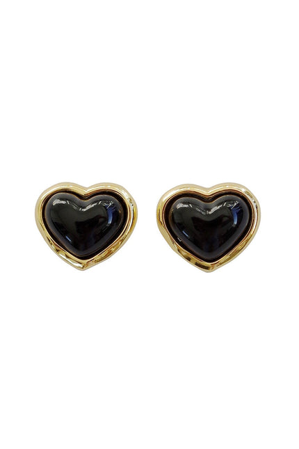 Poporcelain | Black Heart Studs