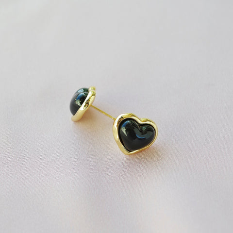Poporcelain | Black Heart Studs