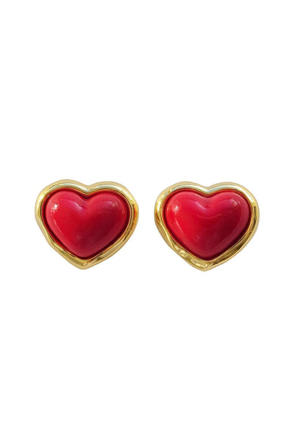 Poporcelain | Red Heart Studs