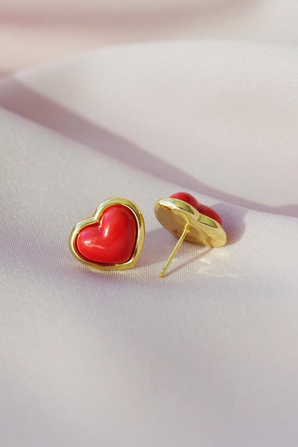 Poporcelain | Red Heart Studs
