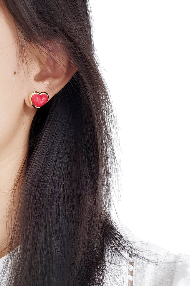 Poporcelain | Red Heart Studs