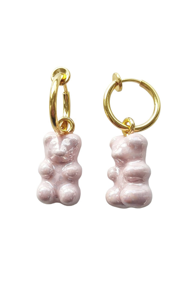 Poporcelain | Baby Blue Porcelain Gummy Bear Clip-on Earrings