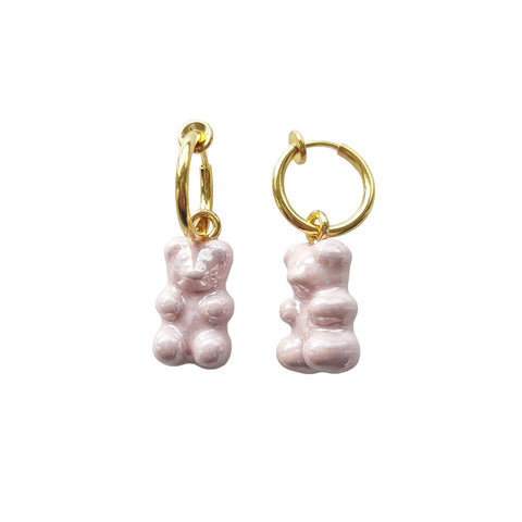 Poporcelain | Baby Blue Porcelain Gummy Bear Clip-on Earrings