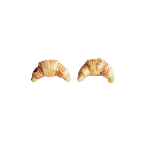 Poporcelain | Mini Porcelain Croissant Stud Earrings