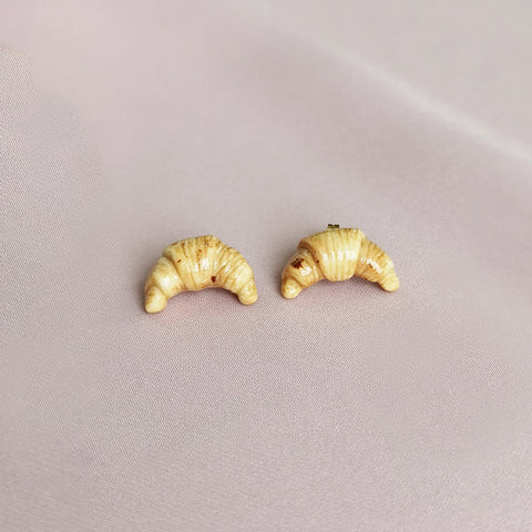 Poporcelain | Mini Porcelain Croissant Stud Earrings