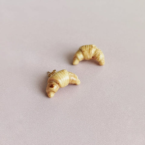 Poporcelain | Mini Porcelain Croissant Stud Earrings