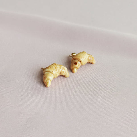 Poporcelain | Mini Porcelain Croissant Stud Earrings