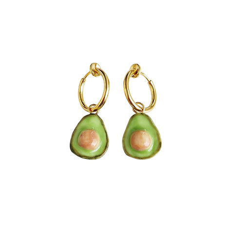 Poporcelain | Mini Porcelain Avocado Earrings