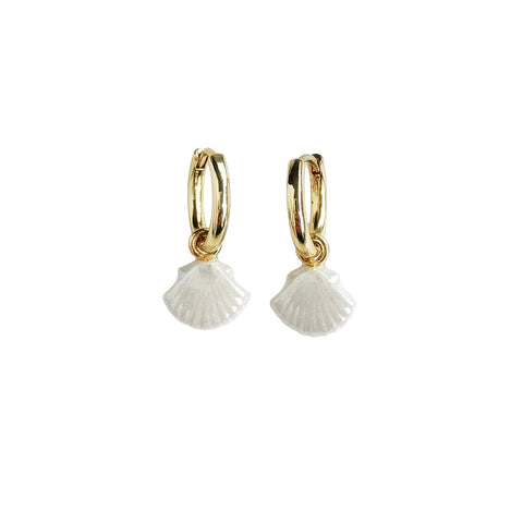 Poporcelain | Mini Porcelain Seashell Earrings