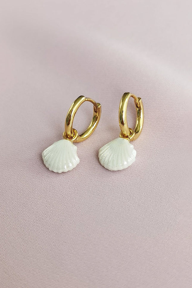 Poporcelain | Mini Porcelain Seashell Earrings