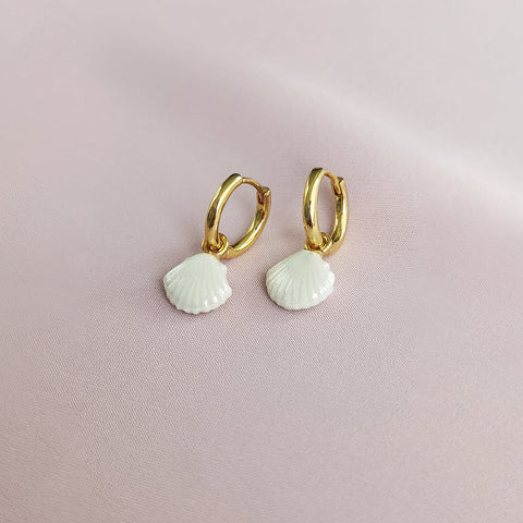 Poporcelain | Mini Porcelain Seashell Earrings