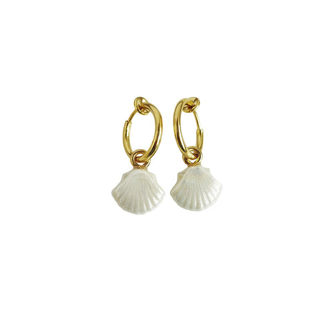 Poporcelain | Mini Porcelain Seashell Earrings
