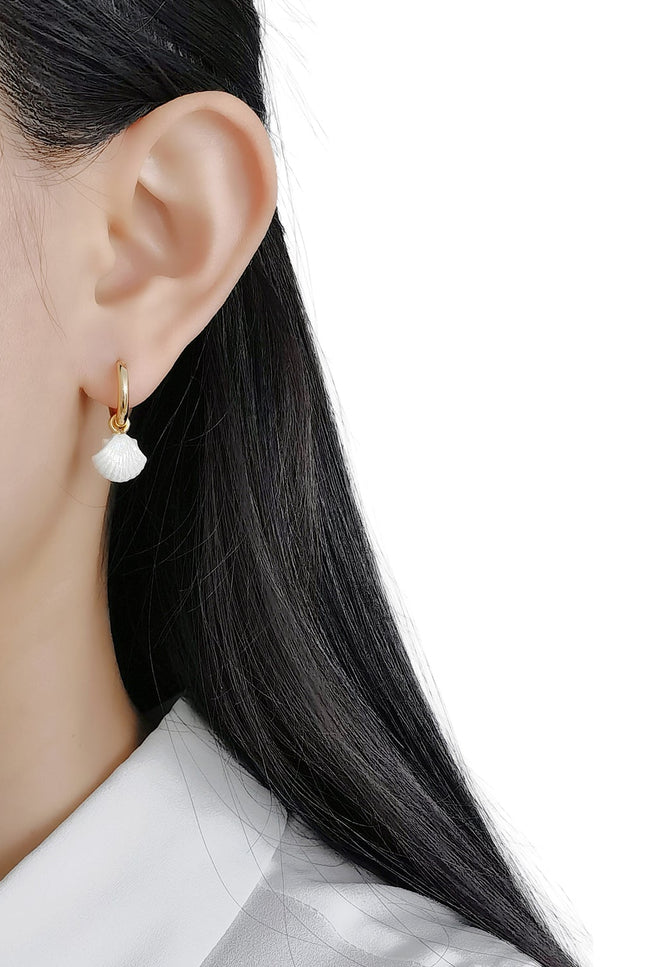 Poporcelain | Mini Porcelain Seashell Earrings