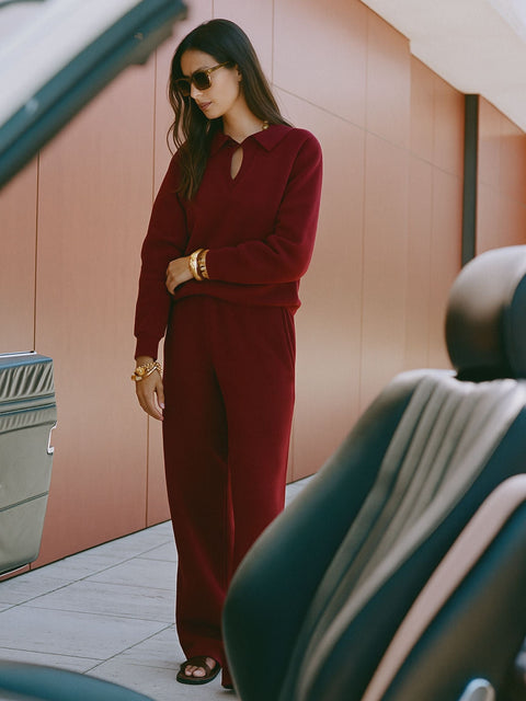 Enxhaline | Eclips Pants Set in Burgundy