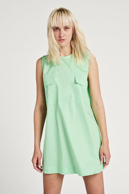 Elizabeth LaGre | Pistachio Mini Dress With Pockets