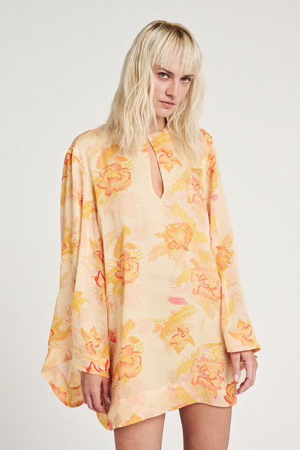 Elizabeth LaGre | Alcyone Print Wide Sleeve Mini Dress