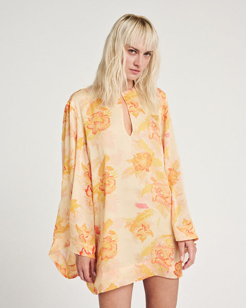 Elizabeth LaGre | Alcyone Print Wide Sleeve Mini Dress