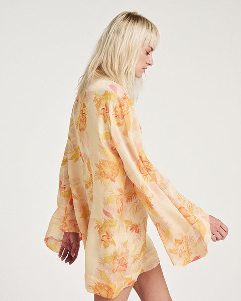 Elizabeth LaGre | Alcyone Print Wide Sleeve Mini Dress