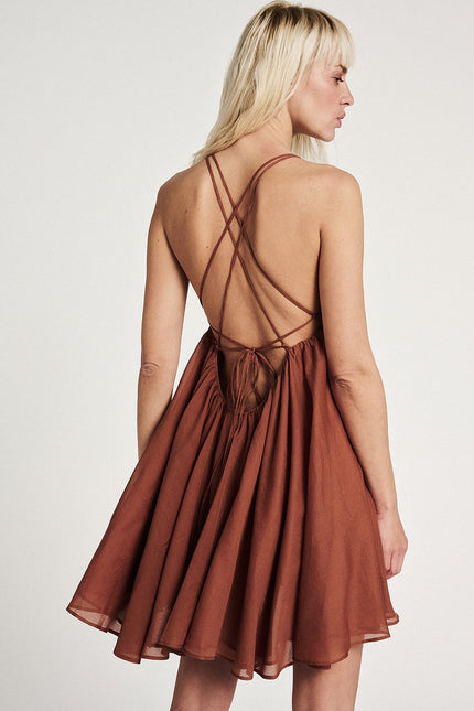Elizabeth LaGre | Coffee Silk Cotton Dress