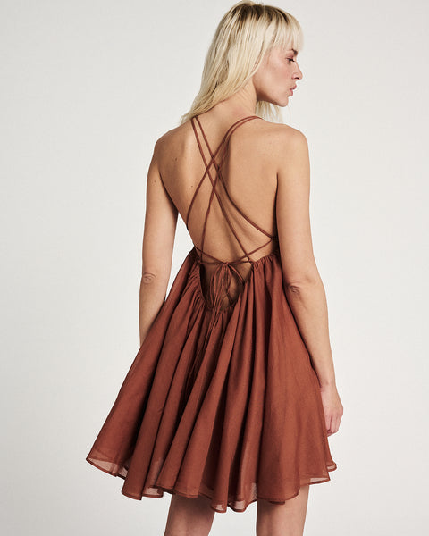 Elizabeth LaGre | Coffee Silk Cotton Dress