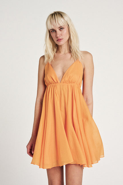 Elizabeth LaGre | Orange Silk Cotton Dress