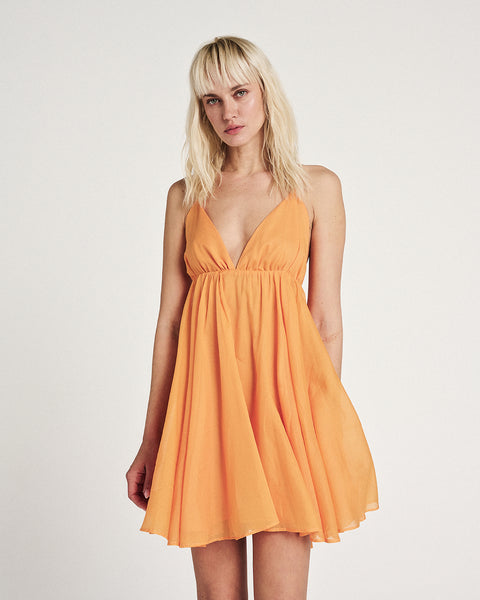 Elizabeth LaGre | Orange Silk Cotton Dress