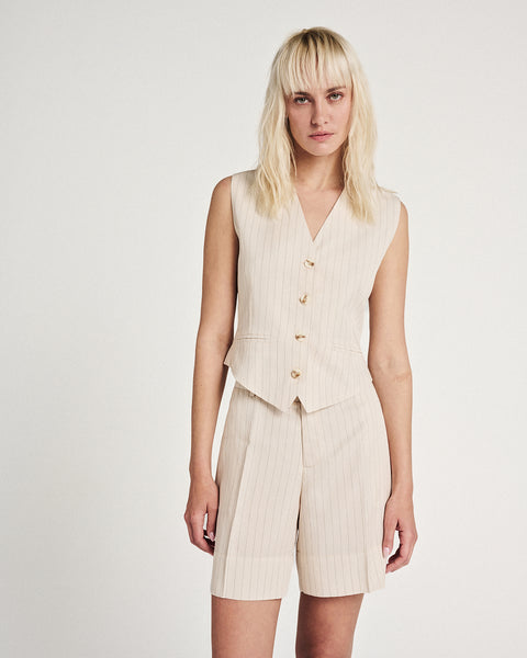 Elizabeth LaGre | Pinstripe Bermuda Shorts