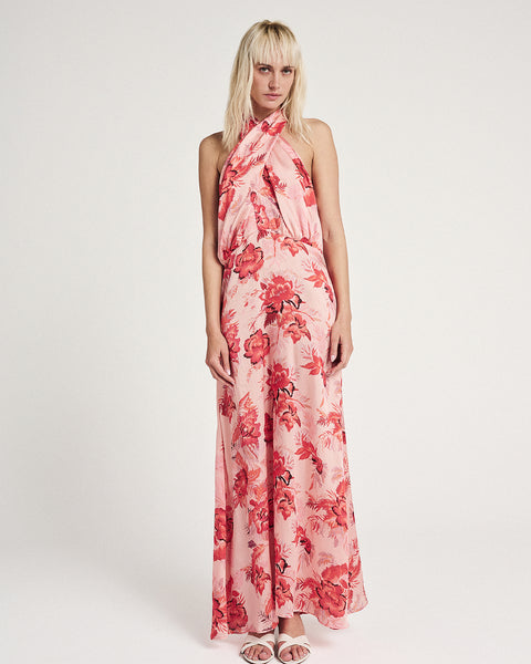 Elizabeth LaGre | Pasiphae Print Halterneck Maxi Dress