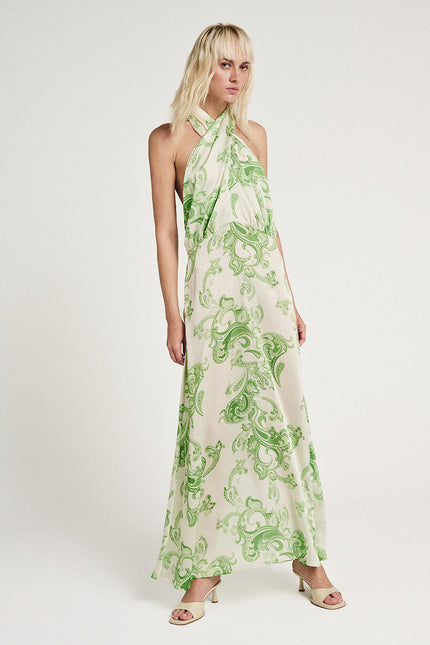 Elizabeth LaGre | Hyades Print Halterneck Maxi Dress