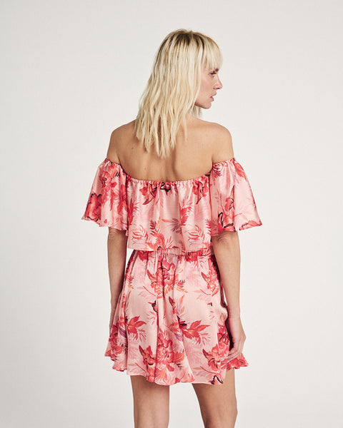 Elizabeth LaGre | Pasiphae Print Off The Shoulder Crop Top