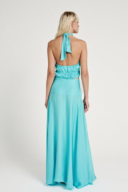 Elizabeth LaGre | Spódnica maxi w kolorze Aqua Flared