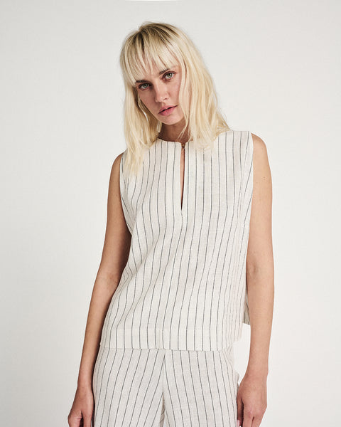 Elizabeth LaGre | Pinstripe Sleeveless Top