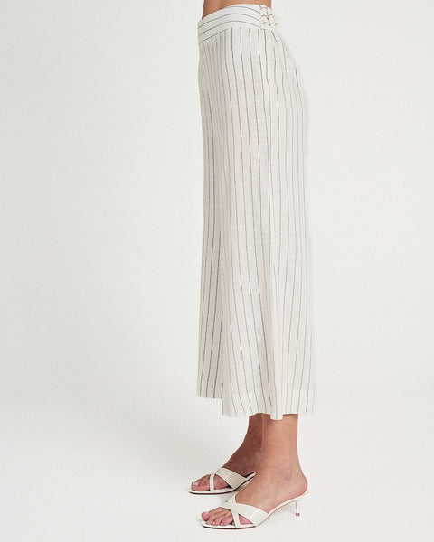 Elizabeth LaGre | Pinstripe Flared Cropped Trousers