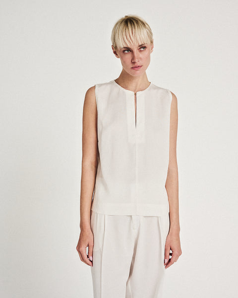 Elizabeth LaGre | Ivory Sleeveless Top