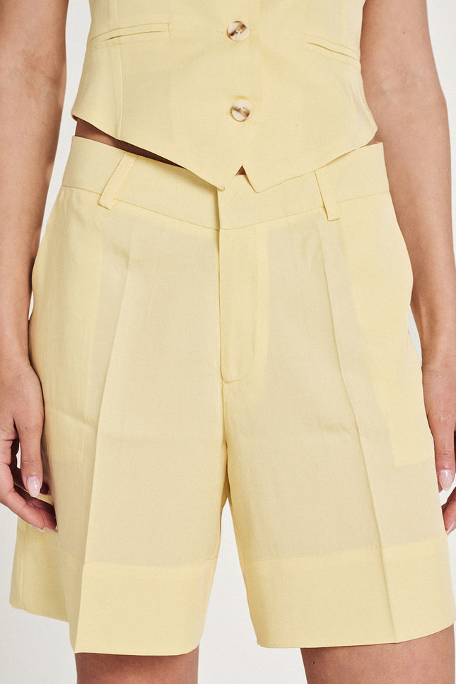 Elizabeth LaGre | Light Yellow Bermuda Shorts