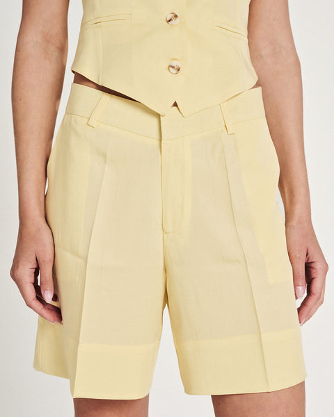 Elizabeth LaGre | Light Yellow Bermuda Shorts