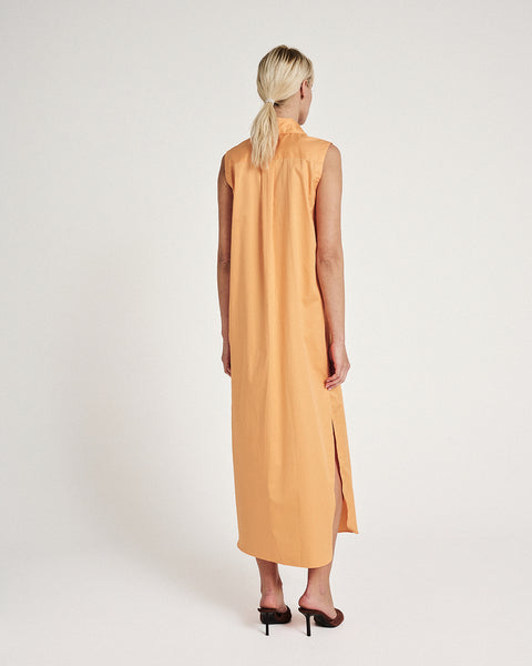 Elizabeth LaGre | Orange Sleeveless Shirt Dress
