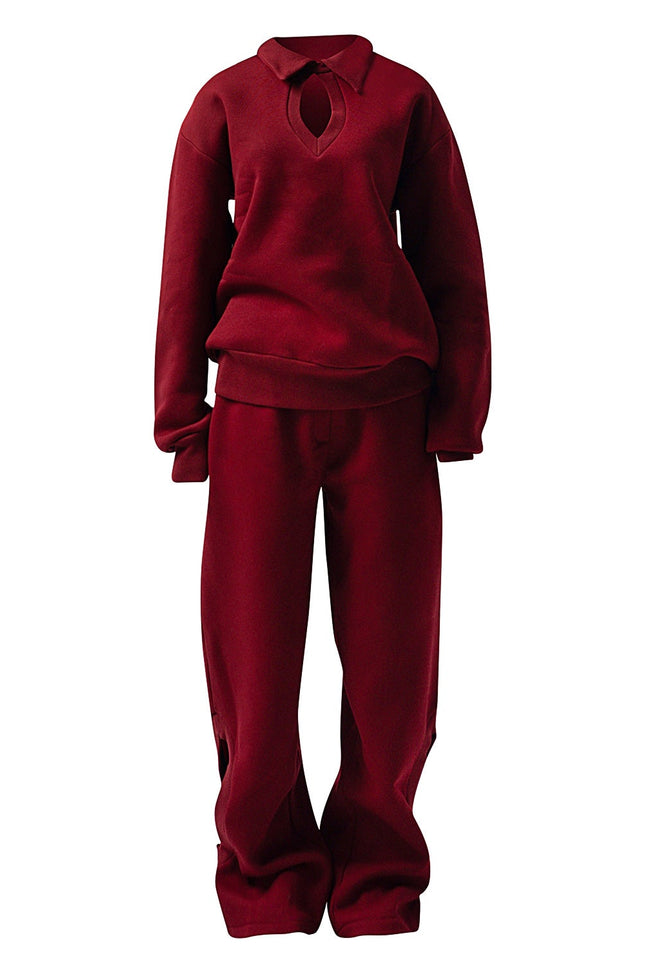 Enxhaline | Eclips Pants Set in Burgundy